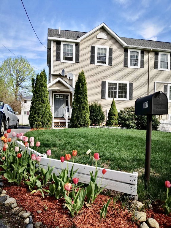 167 Orient Street Worcester, MA 01604 - Photo 2 of 29 a front view of a house with a yard and potted plants