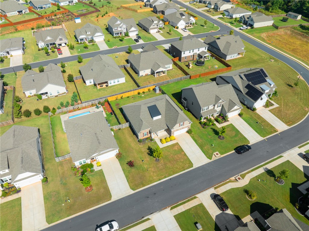 127 Spyglass Lane Pendleton, SC 29670 - Photo 38 of 45 An aerial view showcases this established suburban neighborhood with paved driveways and neat lawns.