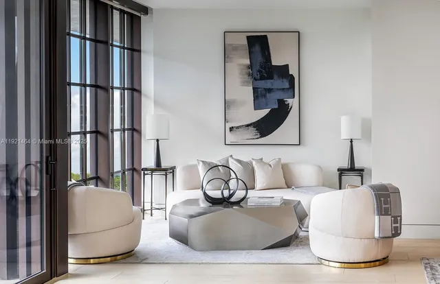 a living room with furniture