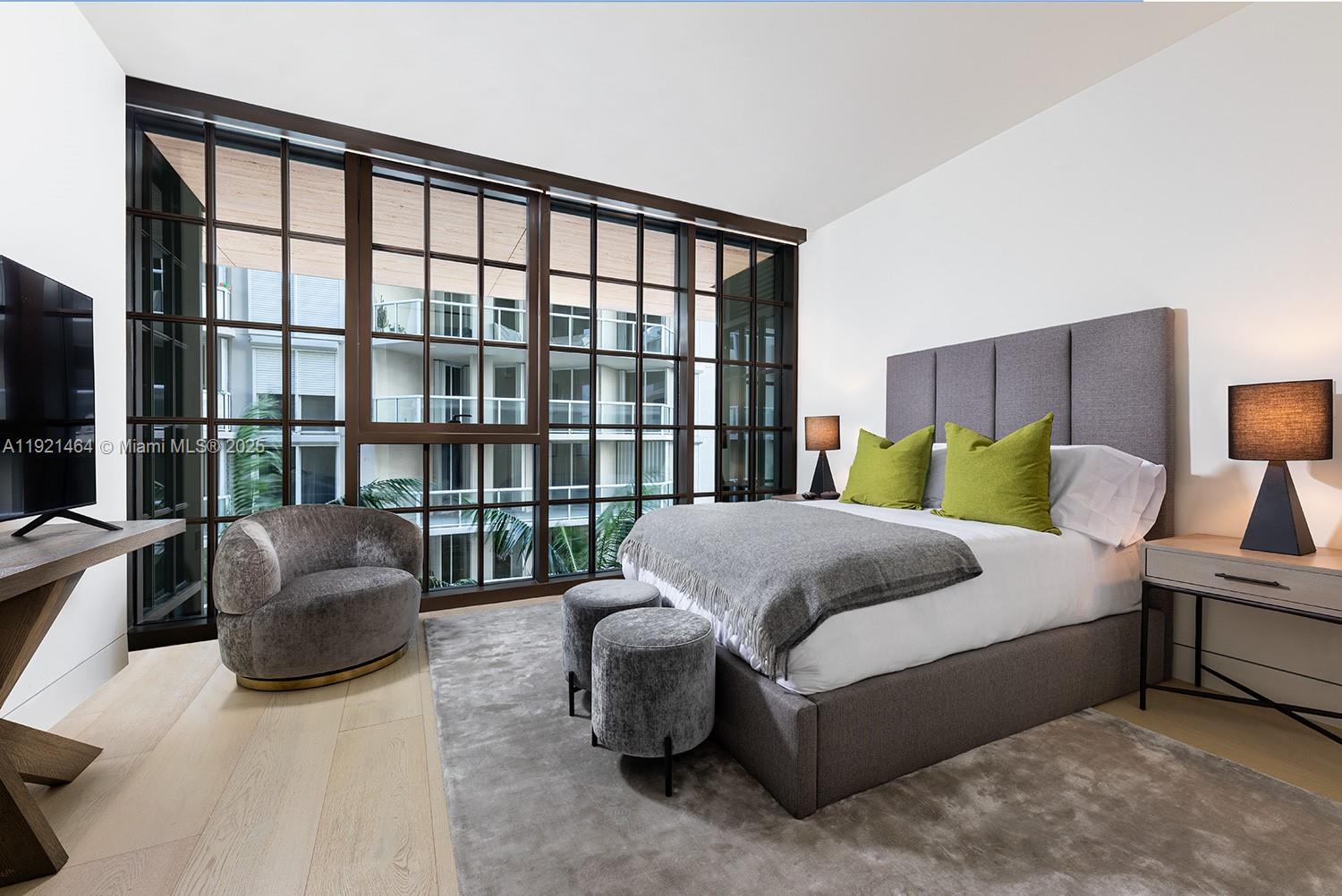 8955 Collins Avenue, Unit 402 Surfside, FL 33154 - Photo 15 of 20 a living room with furniture and a flat screen tv