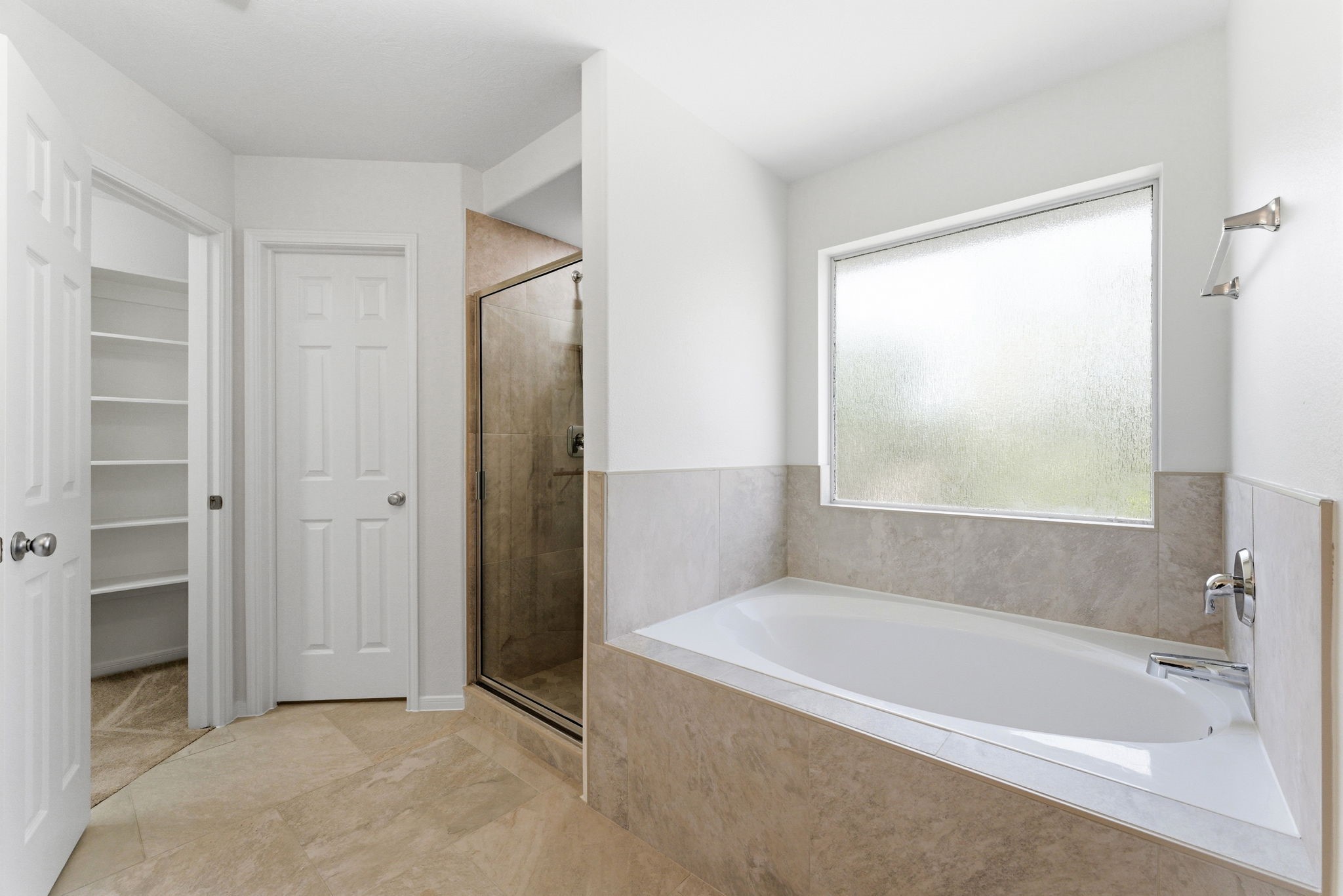 6407 Wilshire Ridge Houston, TX 77040 - Photo 16 of 26 RENOVATED custom-tiled walk-in shower with updated fixtures