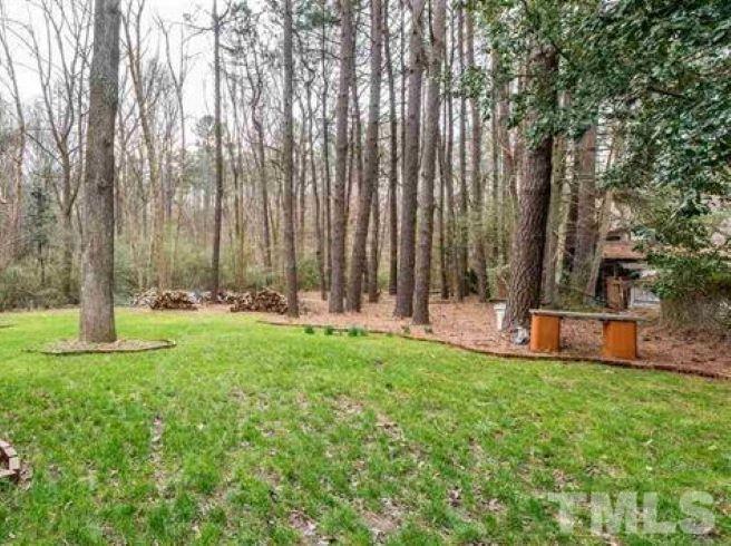 7216 Mine Shaft Road Raleigh, NC 27615 - Photo 3 of 3 a view of a backyard with large trees