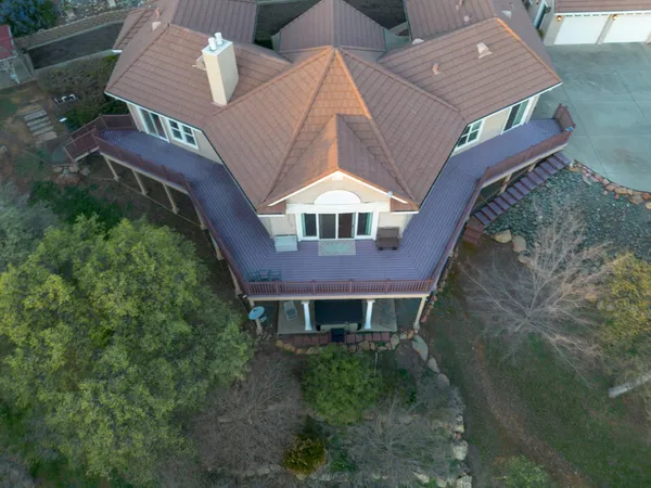 a view of a hallway with painted walls