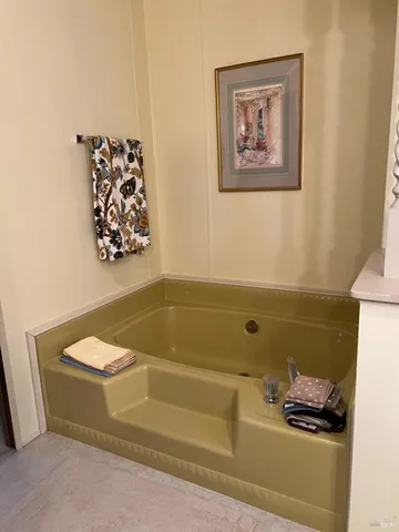 a bathroom with a bathtub