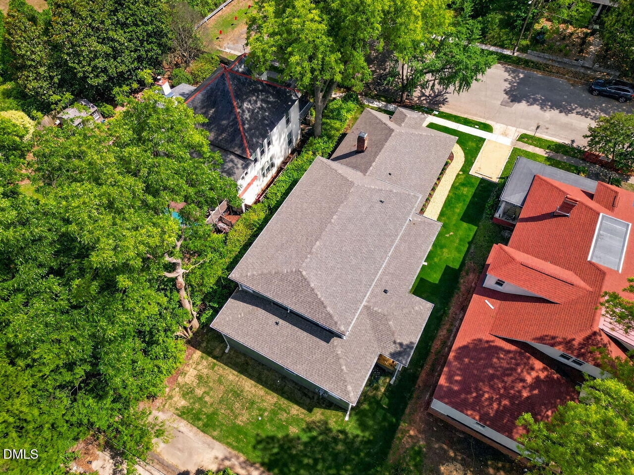 504 Tilden Street Raleigh, NC 27605 - Photo 51 of 58 an aerial view of a house with a garden