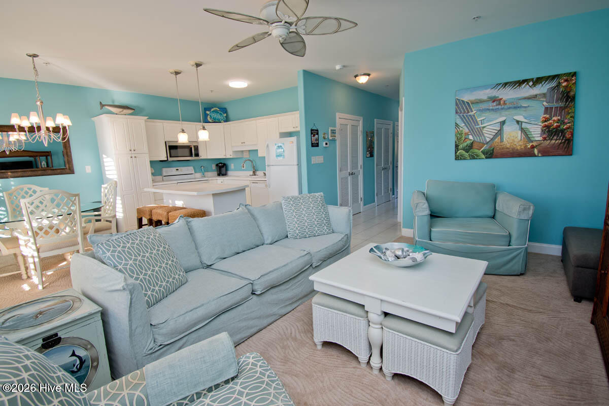1700 Salter Path Road, Unit K102 Indian Beach, NC 28512 - Photo 7 of 45 Living Room to Kitchen/Dining