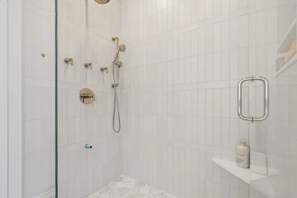 a bathroom with a shower