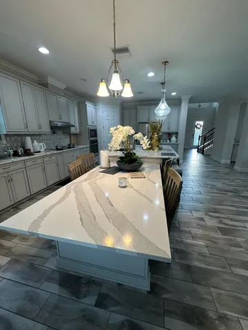 a living room with furniture