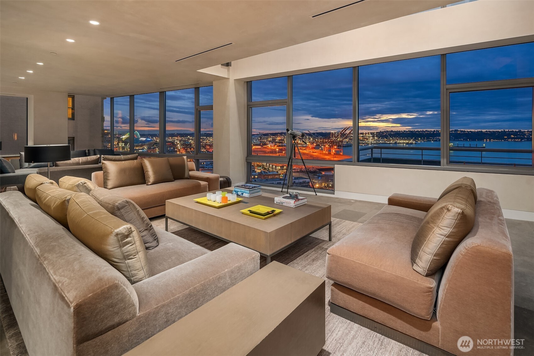 715 2nd Avenue, Unit 1501 Seattle, WA 98104 - Photo 6 of 40 a living room with furniture and a large window