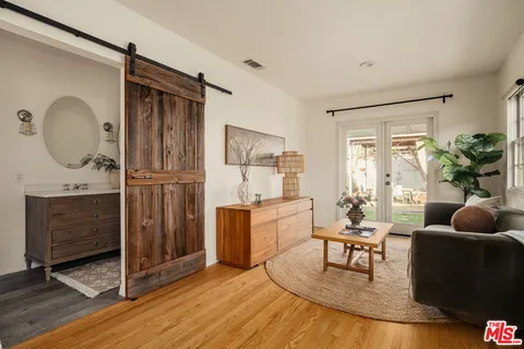 a living room with furniture