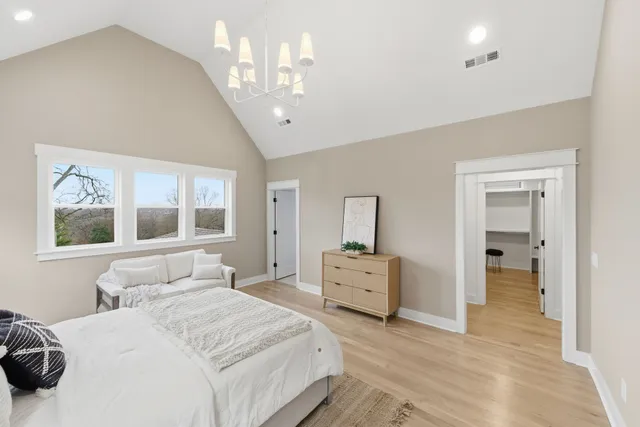 a spacious bathroom with a double vanity sink mirror and