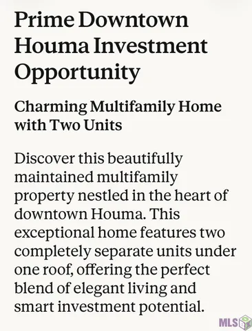 $275,000 | 813 Wood Street, Houma, LA 70360