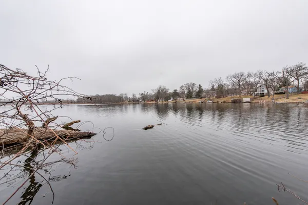 a view of a lake with houses