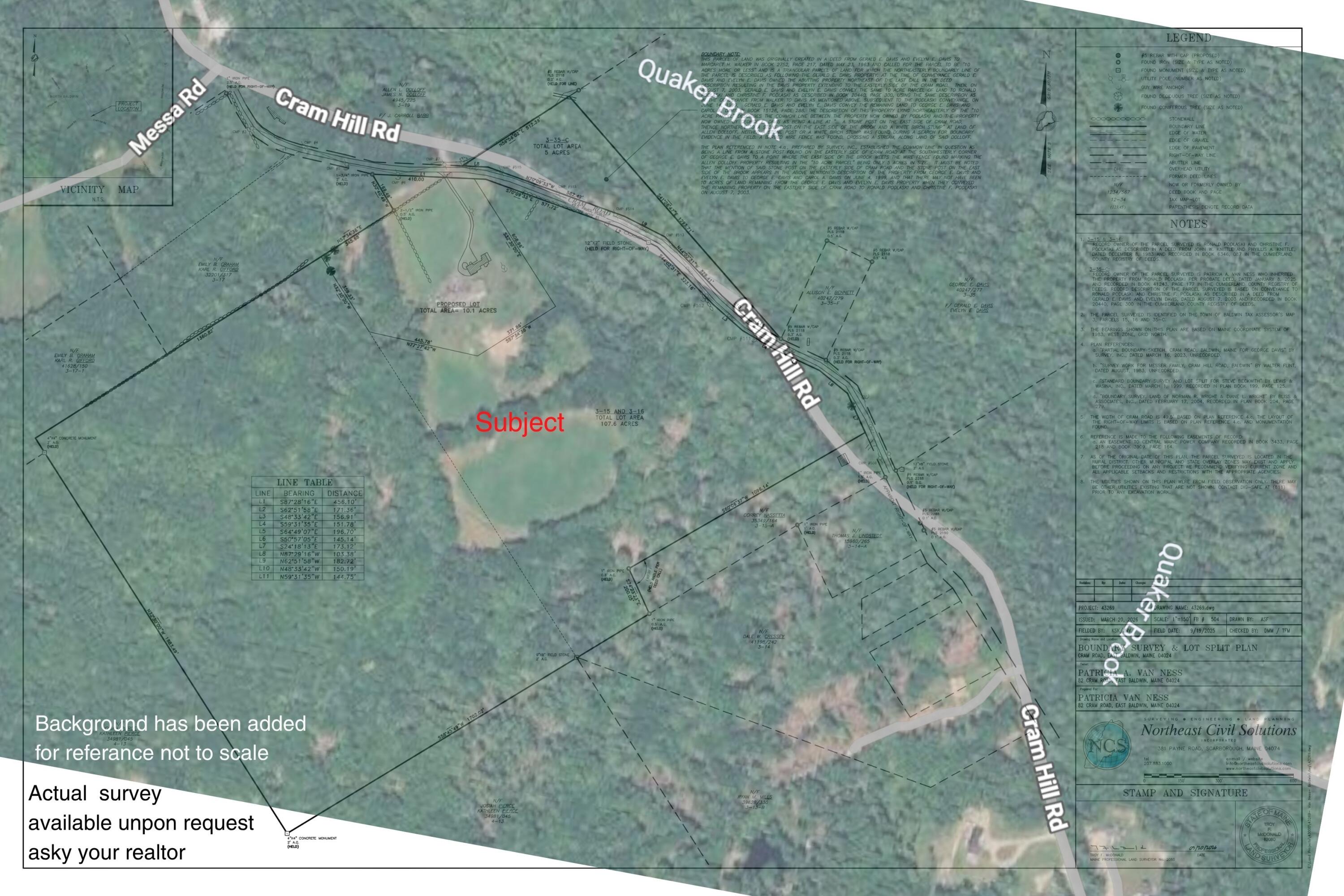 Lot 15-16 Cram Hill Road East Baldwin, ME 04024 - Photo 3 of 5 43269 Final Boundary & Lot Split 3-20-26
