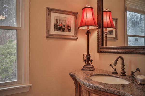 105 Scotland Road Newbury, MA 01951 - Photo 12 of 24 a bathroom with a granite countertop sink and a mirror