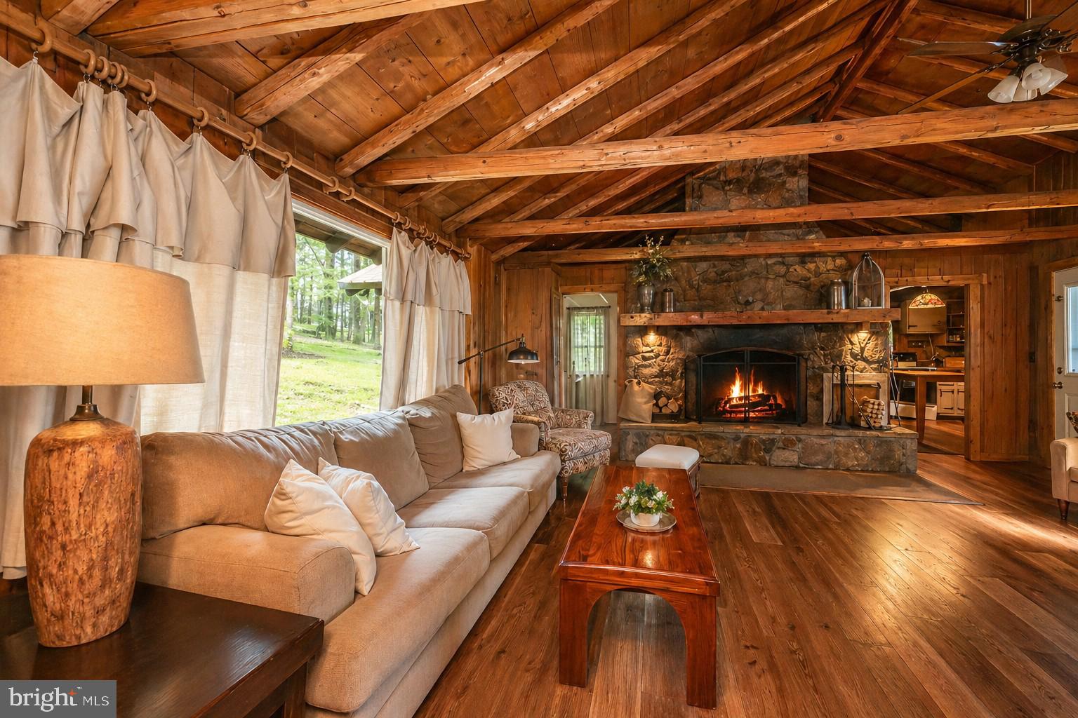 2187 State Park Road Swanton, MD 21561 - Photo 5 of 29 a living room with furniture and a fireplace