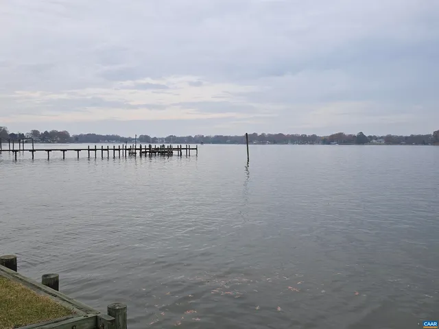 a view of a lake with a city view