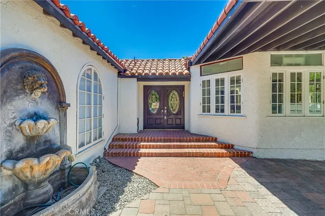 a front view of a house with entryway