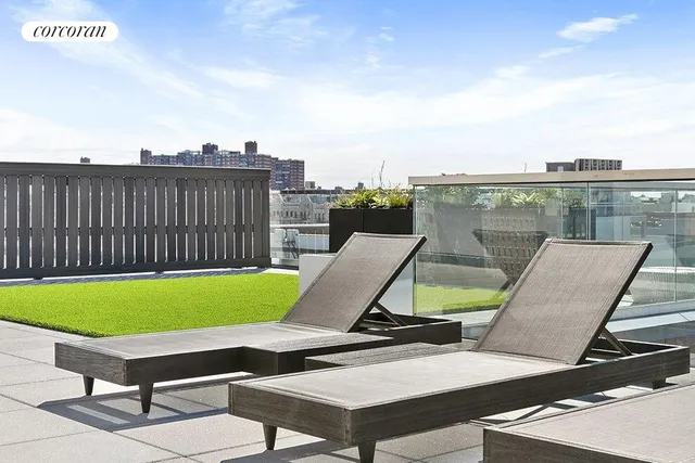 a view of a terrace with chairs