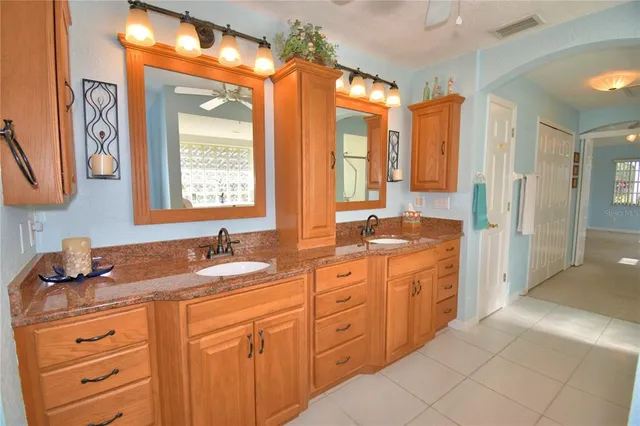 a view of a livingroom with shelves
