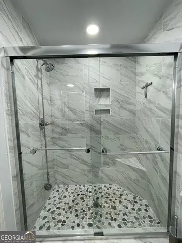 a backyard of a house with lots of green space