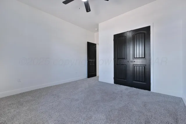 an empty room with closet
