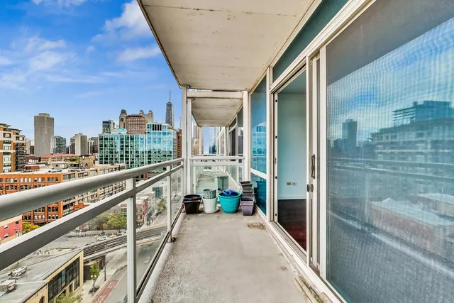 a view of balcony with city view