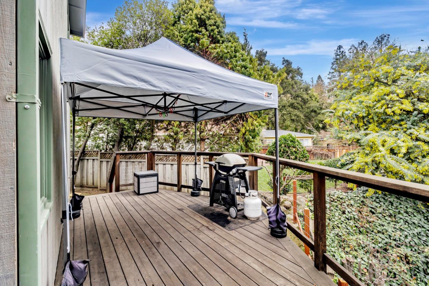 2647 Alpine Road Menlo Park, CA 94025 - Photo 24 of 29 a view of a balcony with furniture and wooden floor