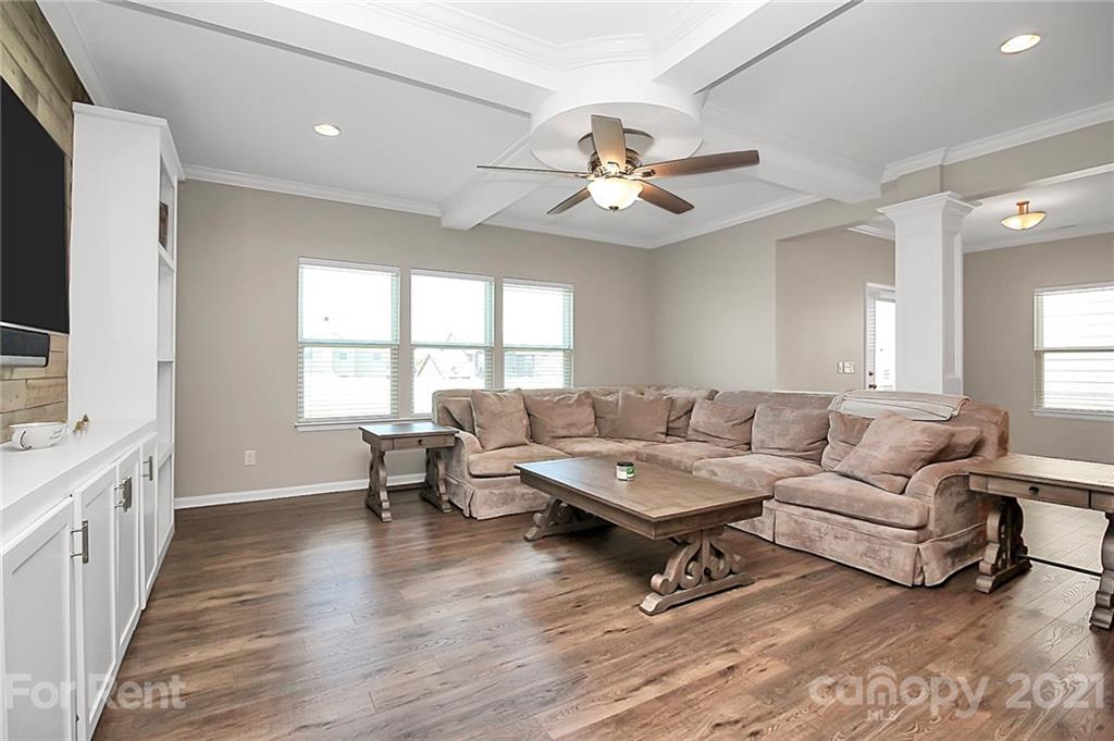 4925 Grace View Drive Pineville, NC 28134 - Photo 16 of 41 a living room with furniture a fireplace and a flat screen tv