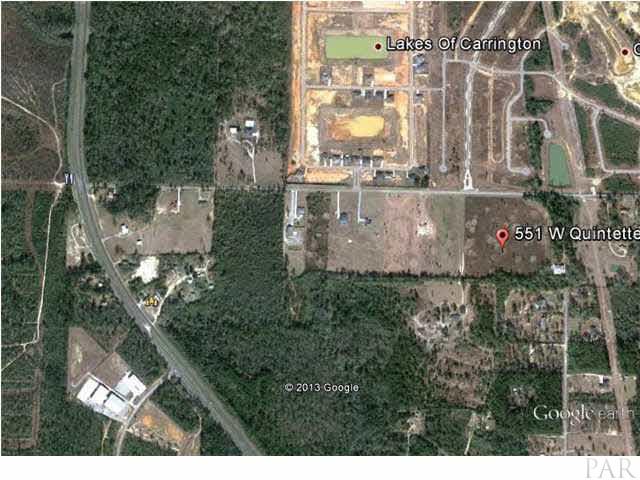 551 West Quintette Road Cantonment, FL 32533 - Photo 2 of 2 US 29 is on left. Lakes of Carrington subdivision is center up.