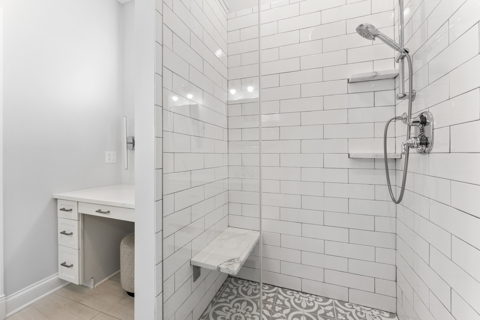 2060 North Stave Street, Unit 9 Chicago, IL 60647 - Photo 17 of 31 a bathroom with a white shower