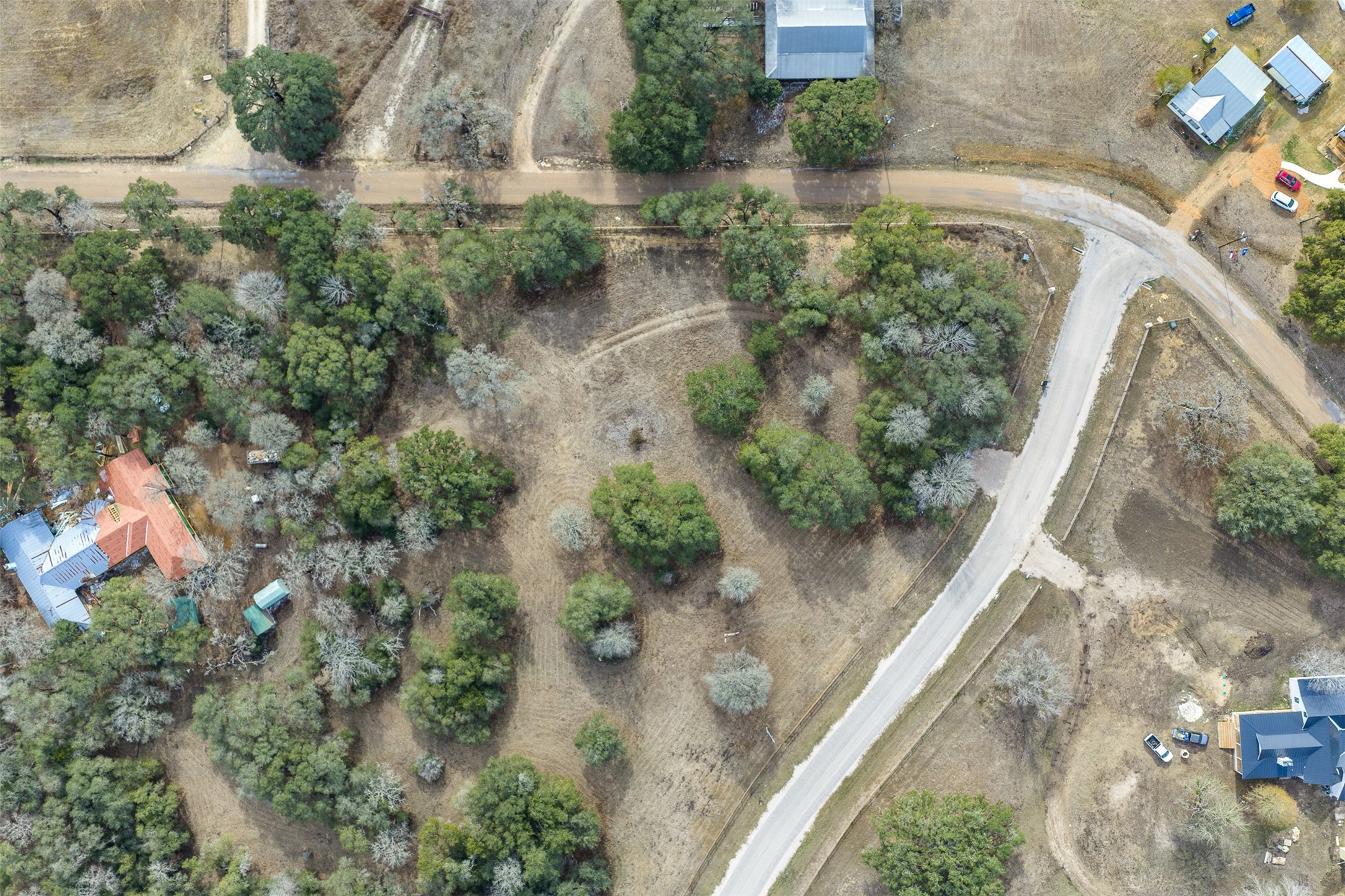 110 Drake Lane Round Top, TX 78954 - Photo 14 of 32 an aerial view of a house with a yard