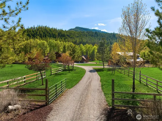 an outdoor space with furniture and umbrella