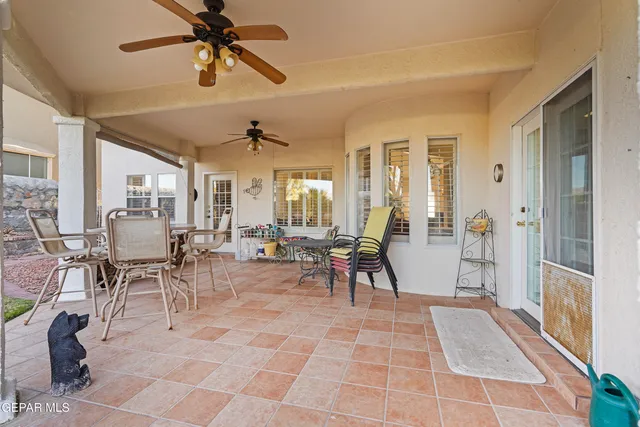 a view of a house with a patio