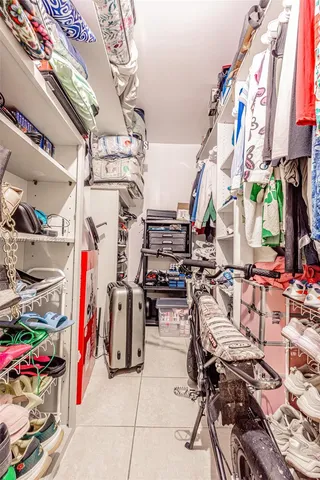 a view of a storage with an empty shelves