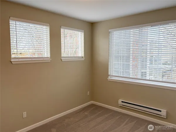 a view of a room with a window