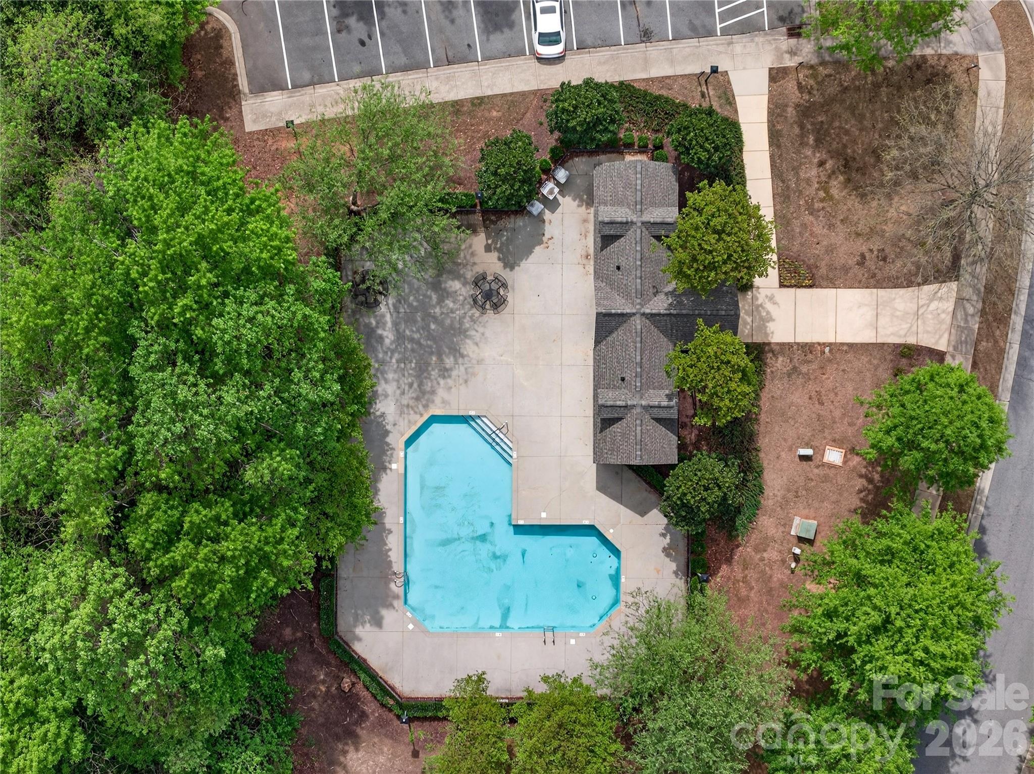 149 Marakery Road, Unit C Mooresville, NC 28115 - Photo 40 of 45 an aerial view of a house with a garden and trees