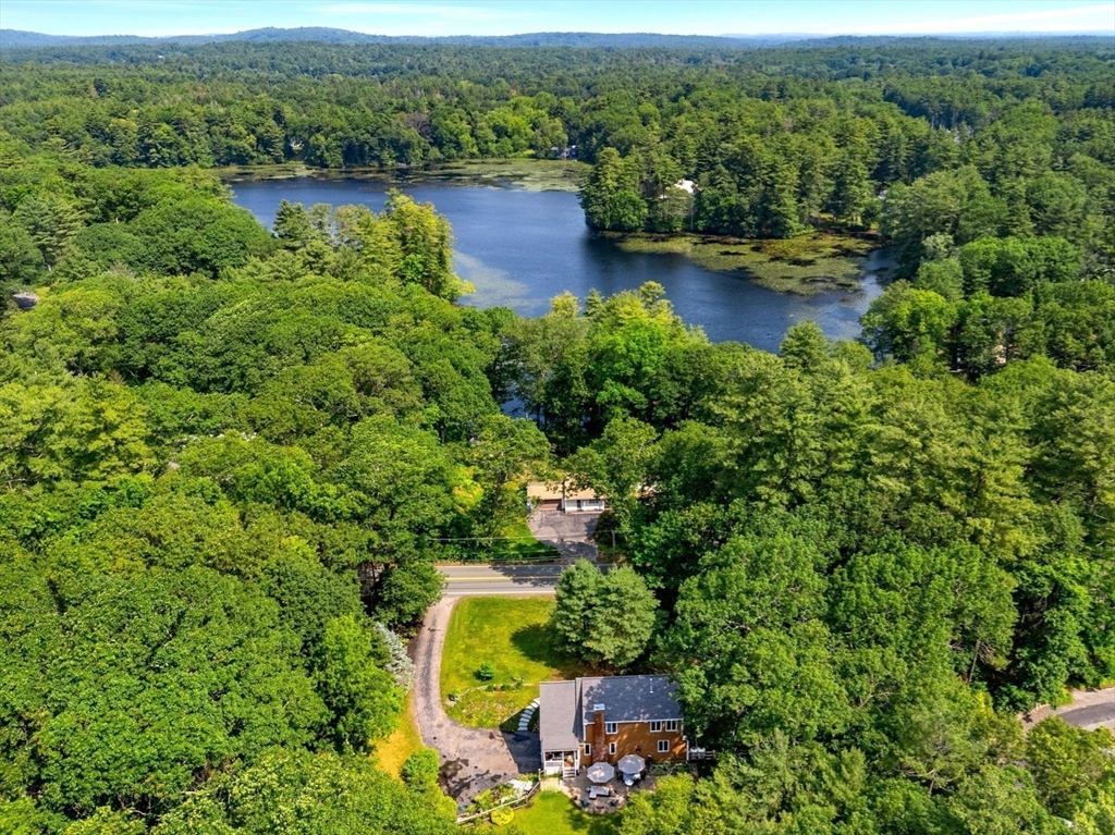 115 Depot Road Boxford, MA 01921 - Photo 4 of 40 an aerial view of lake with residential house with outdoor space and trees