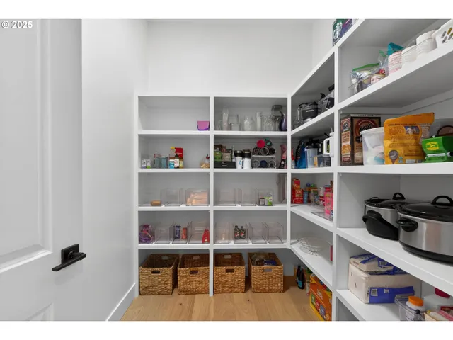 a room with a book shelf