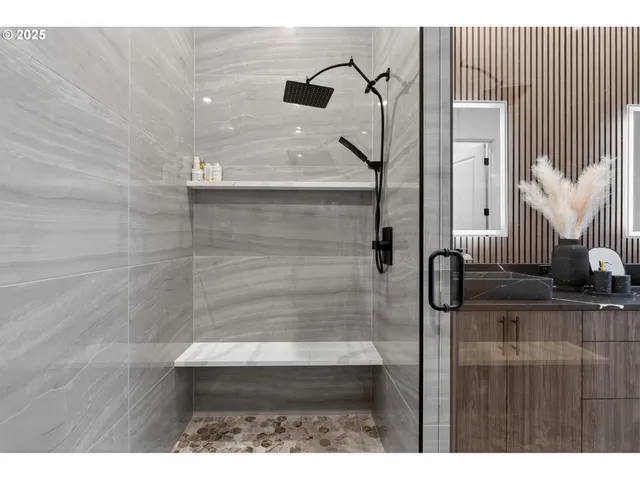 a bathroom with a shower