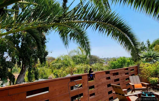 a view of balcony with mountain view