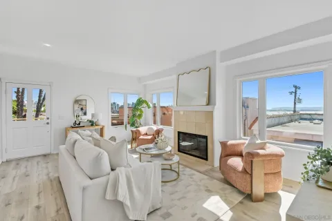 a living room with furniture