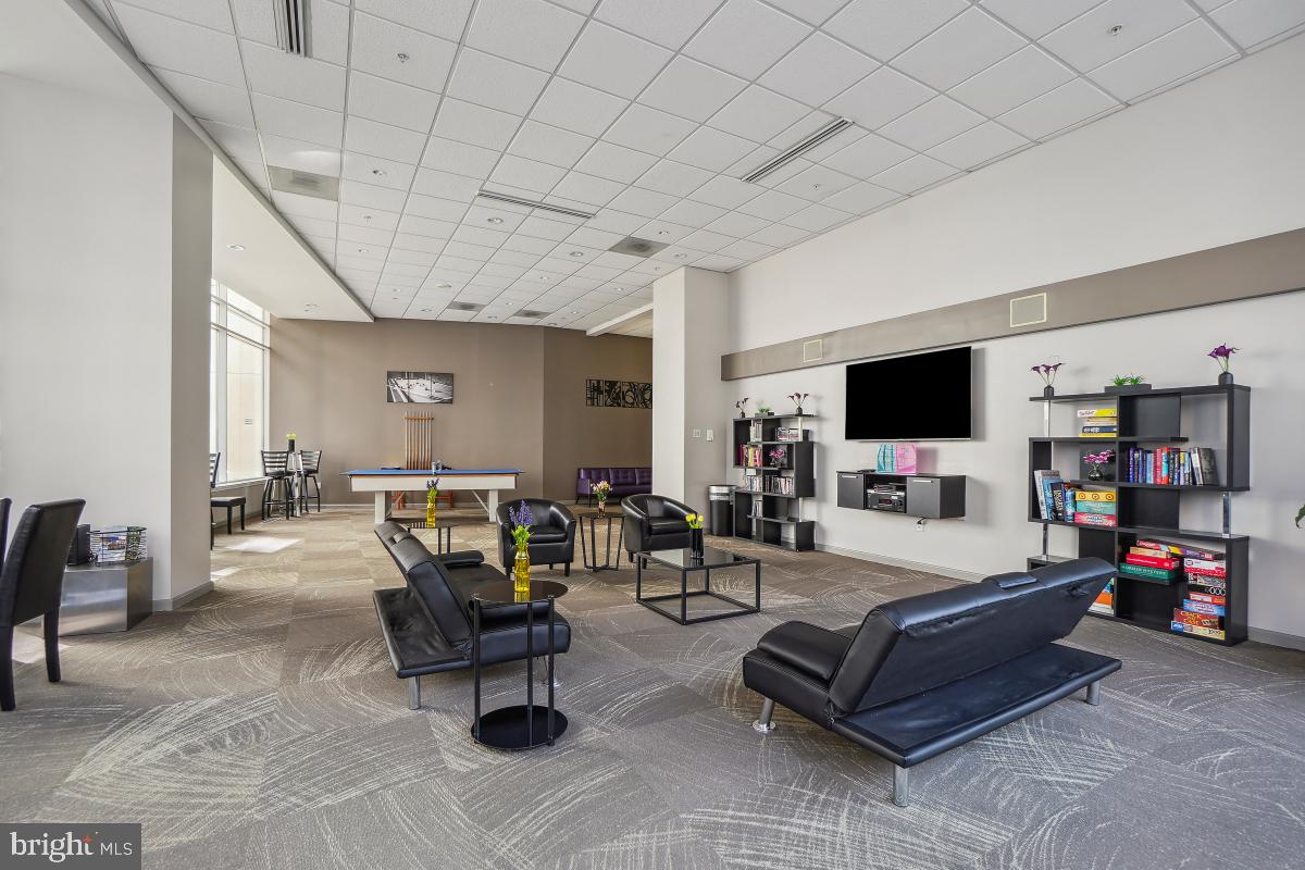 930 Wayne Avenue, Unit 1407 Silver Spring, MD 20910 - Photo 30 of 31 a living room with furniture and a flat screen tv