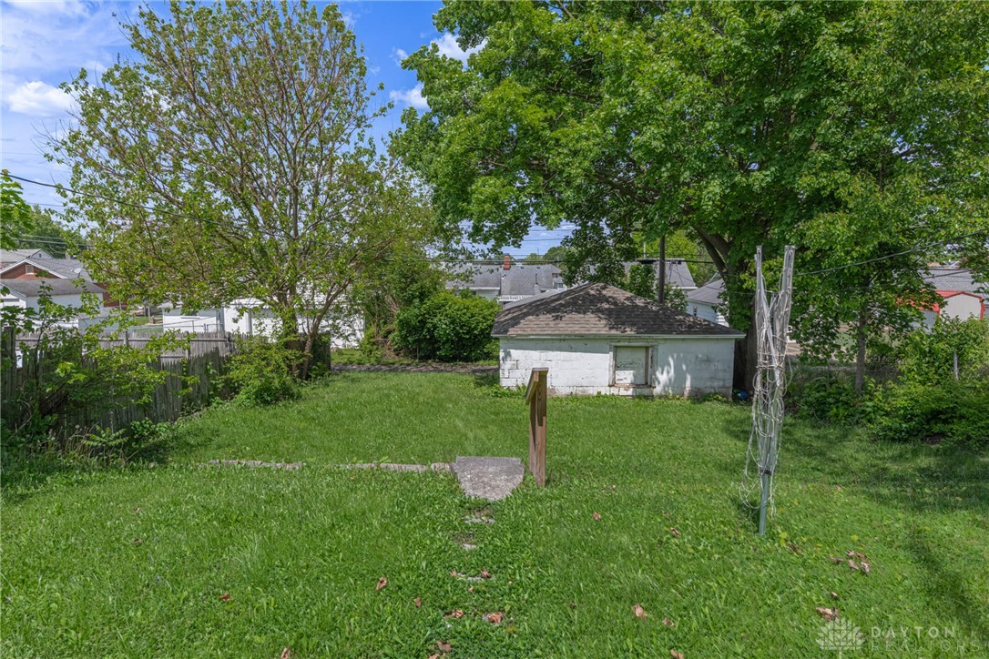 2118 Hillside Avenue Springfield, OH 45503 - Photo 19 of 28 This spacious grassy yard features mature trees and a detached garage.
