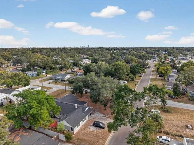 an aerial view of a city