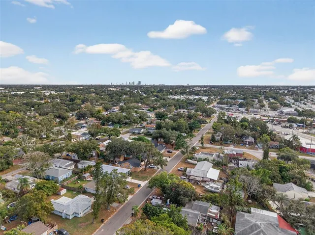 an aerial view of a city