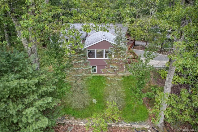 an aerial view of a house