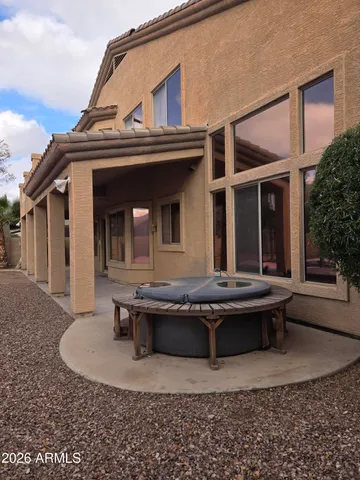 a view of a house with a patio