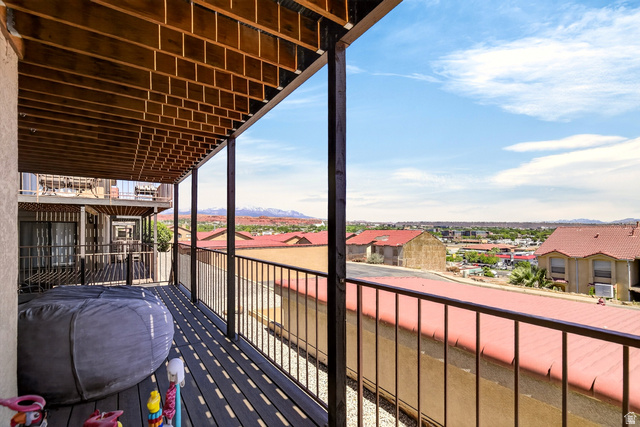 161 West 950 South, Unit Q1 St. George, UT 84770 - Photo 27 of 37 Balcony with a mountain view and a residential view