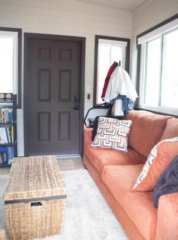 a living room with furniture